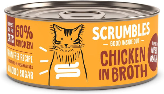Scrumbles Natural Wet Cat Food, Shredded Chicken in Broth 12x 70g