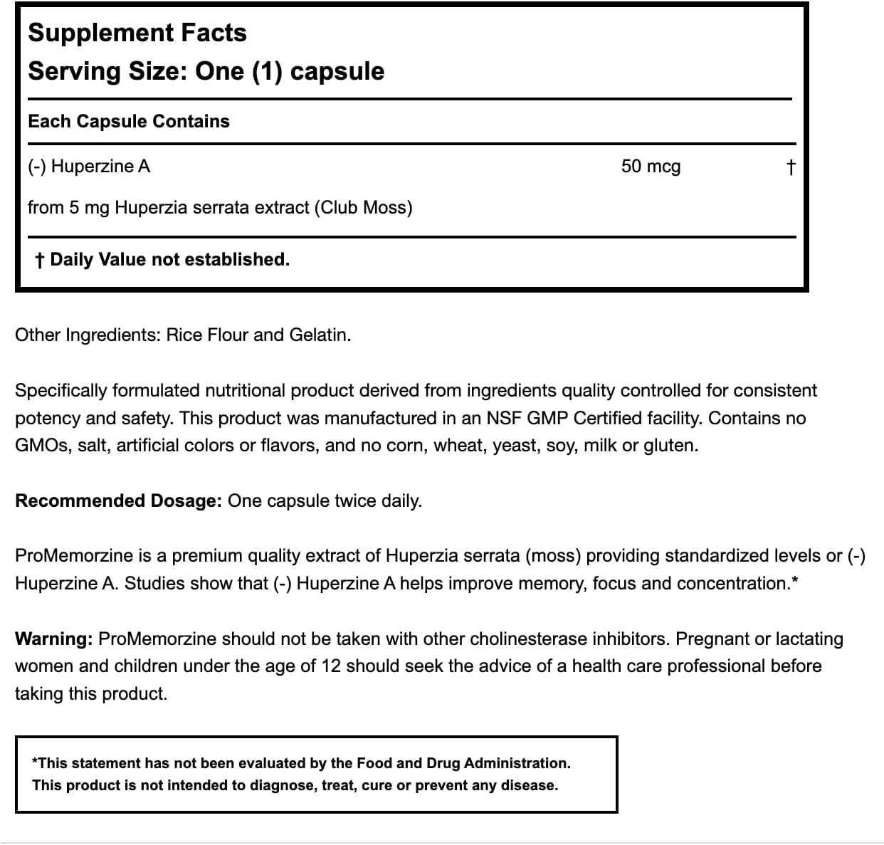 Progena - Promemorzine - Memory Support Complex (60 Capsules)
