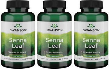 Swanson Senna Leaf 500 Milligrams 100 Capsules (3 Pack)