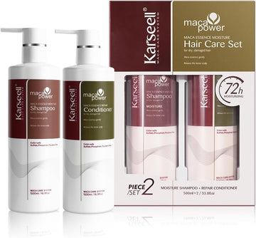 Karseell Moisturizing Shampoo And Conditioner Set, Maca Essence Hair Care Set Argan Oil Hair Treatment For Dry Damaged Hair All Hair Types, 2 X 500Ml