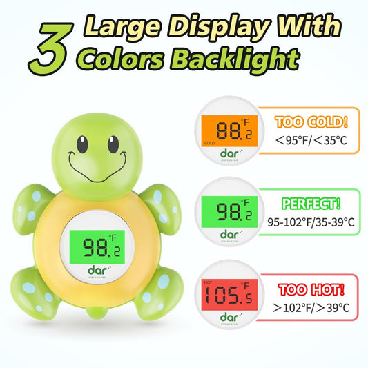 Baby Bath Thermometer,Water Temperature Thermometer with Fahrenheit and Celsius Display,Safety Floating Toy,Bath Tube Thermometer for Infant,Toddler,New Baby Essentials (Tortoise)