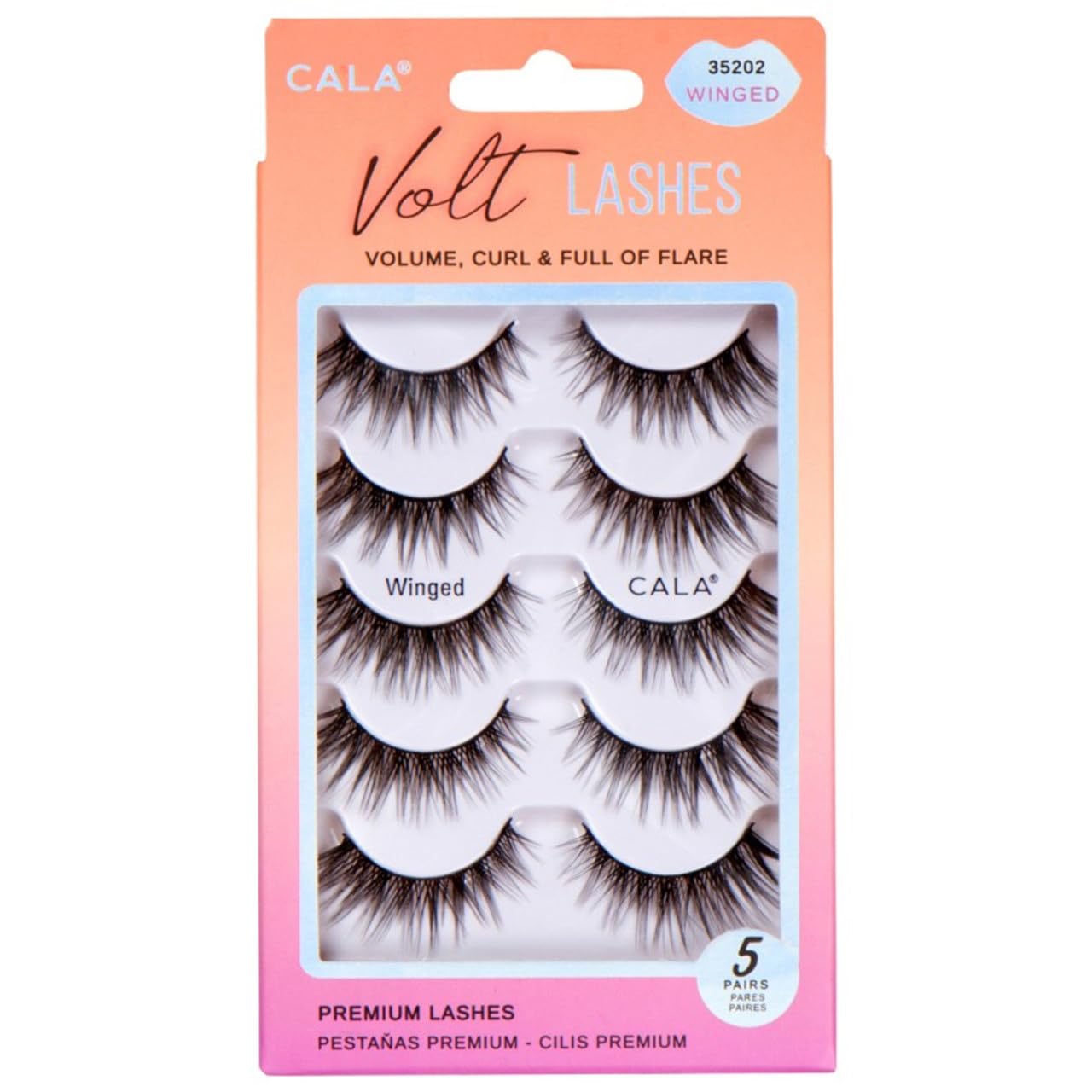 Cala Volt Lashes Volume, Curl & Full Of Flare 5 Pairs (Winged)
