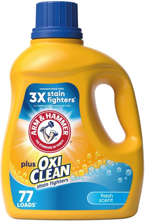 Arm & Hammer Plus OxiClean Fresh Scent, 77 Loads Liquid Laundry Detergent, 100.5 Fl oz