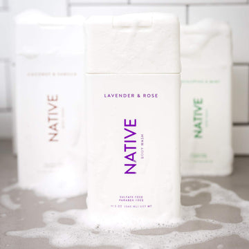 Native Body Wash 3 Pack - Natural Body Wash Women & Men - Sls & Paraben Free - Cucumber & Mint, Coconut & Vanilla, Lavender & Rose