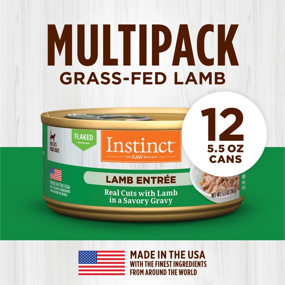 Instinct Flaked Lamb Entrée Wet Cat Food - 5.5 Ounces, 12 Pack : Pet Supplies