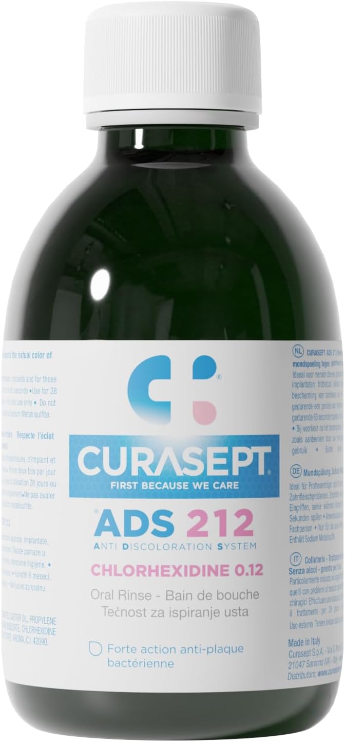 Curasept Mouthwash - 0.120% Chlorhexidine, 200 Ml, Alcohol Free, Unflavored, Gum Health, Gingivitis Treatment & Prevention