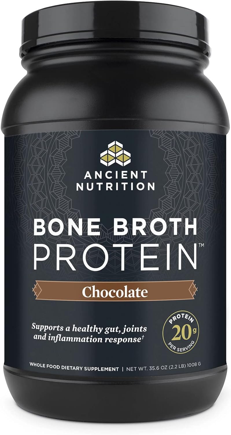 Ancient Nutrition Protein Powder Made from Real Bone Broth, Chocolate,