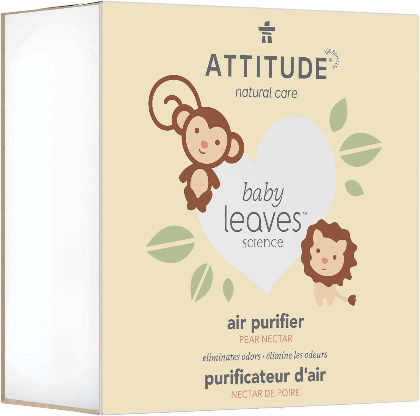 ATTITUDE Baby Air Purifier, Activated Carbon Freshener, Odor Remover, Plant and Mineral-Based, Vegan, Pear Nectar, 8 Ounces