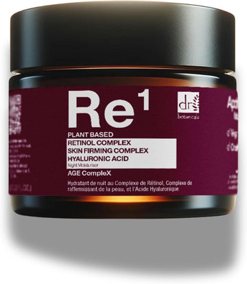 Dr Botanicals Anti-Aging Skin Firming Retinol Night Moisturiser With Hyaluronic Acid & Skin Tightening Complex | Retinol Cream Combats Wrinkles, Hydrates & Firming For Youthful Skin 60Ml