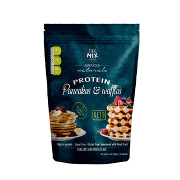 Pancakes Or Waffles Mix - Zero Carbohydrates Per Serving - No Erythritol - No Nuts - Gluten Free - Easy To Make - 20 Serving - 400 G - The Mix Superfoods