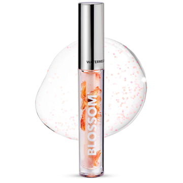 Blossom Lip Gloss & Lip Oil With Olive Oil + Grape Seed Oil, Moisturizing And Hydrating Shimmer Sparkle, Infused With Real Flowers, 3G, Coconut