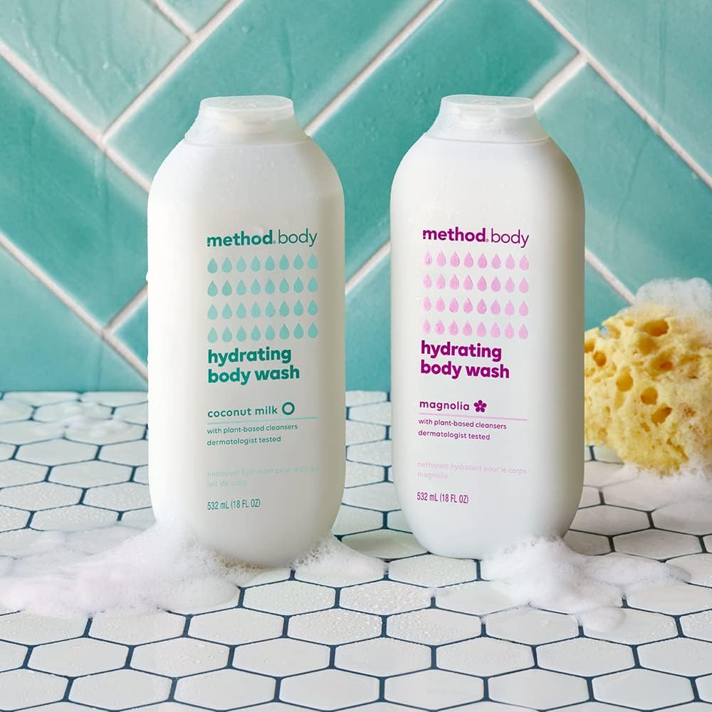 Method Hydrating Body Wash Variety Pack - Magnolia 18 fl oz + Coconut Milk 18 fl oz, Paraben and Phthalate Free : Beauty & Personal Care