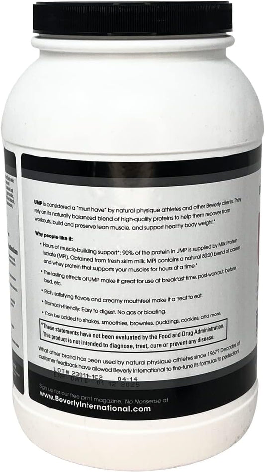 Beverly International Ump Protein Powder, Vanilla. Unique Whey-Casein Ratio Builds Lean Muscle. Easy To Digest. No Bloat. (32.8 Oz) 2Lb .8 Oz