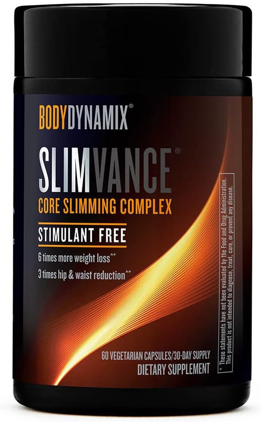 Slimvance Core Slimming Complex Supplements | Supports Reduction In Body Fat And Increased Energy | Achieve Weight Loss Goals | Stimulant Free, Vegetarian Formula | 60 Capsules