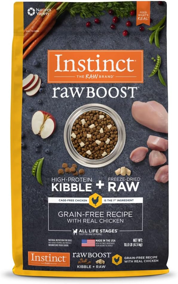 Instinct Raw Boost Grain Free Recipe with Real Chicken Natural Dry Dog Food, 10 lb. Bag