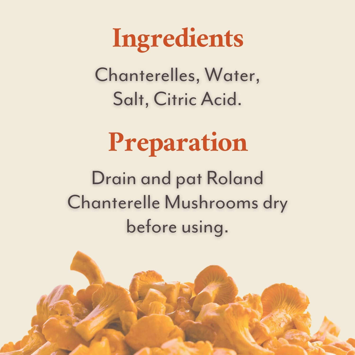 Roland Foods Canned Chanterelle Mushrooms, Specialty Canned Food, 7.9-Ounce Can : Chanterelle Mushrooms : Grocery & Gourmet Food