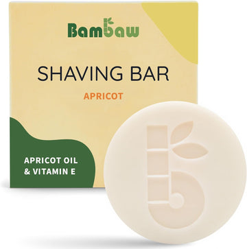 Bambaw | Shaving Bar For Women | 80G | Apricot Oil & Vitamin E Natural Soap Bar | Vegan Shave Soap For All Skin Types | Apricot Shaving Block