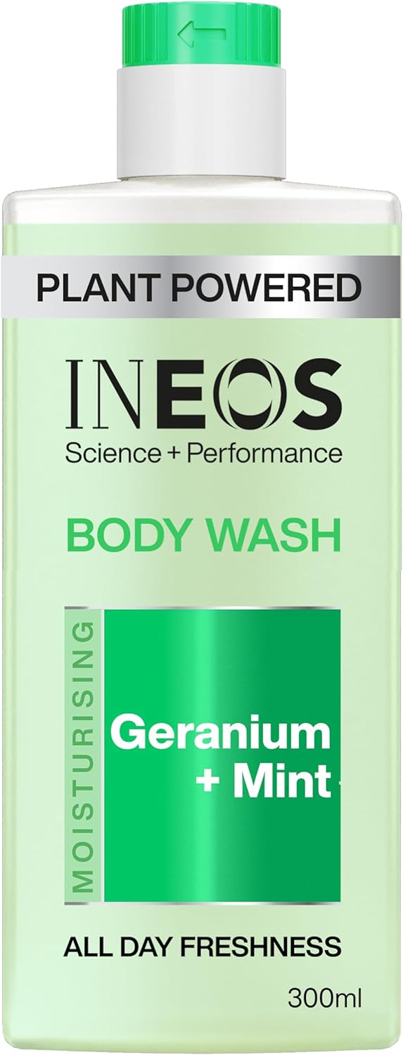 Ineos Skin Science - All Day Freshness With Provitamin B5 Body Wash Geranium + Mint - With Skinactiv Cooling Tech™ - Plant Powered 300Ml