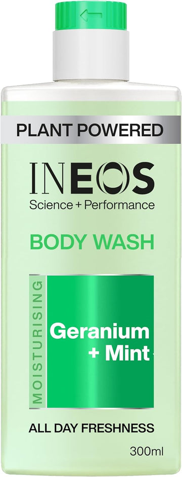Ineos Skin Science - All Day Freshness With Provitamin B5 Body Wash Geranium + Mint - With Skinactiv Cooling Tech™ - Plant Powered 300Ml