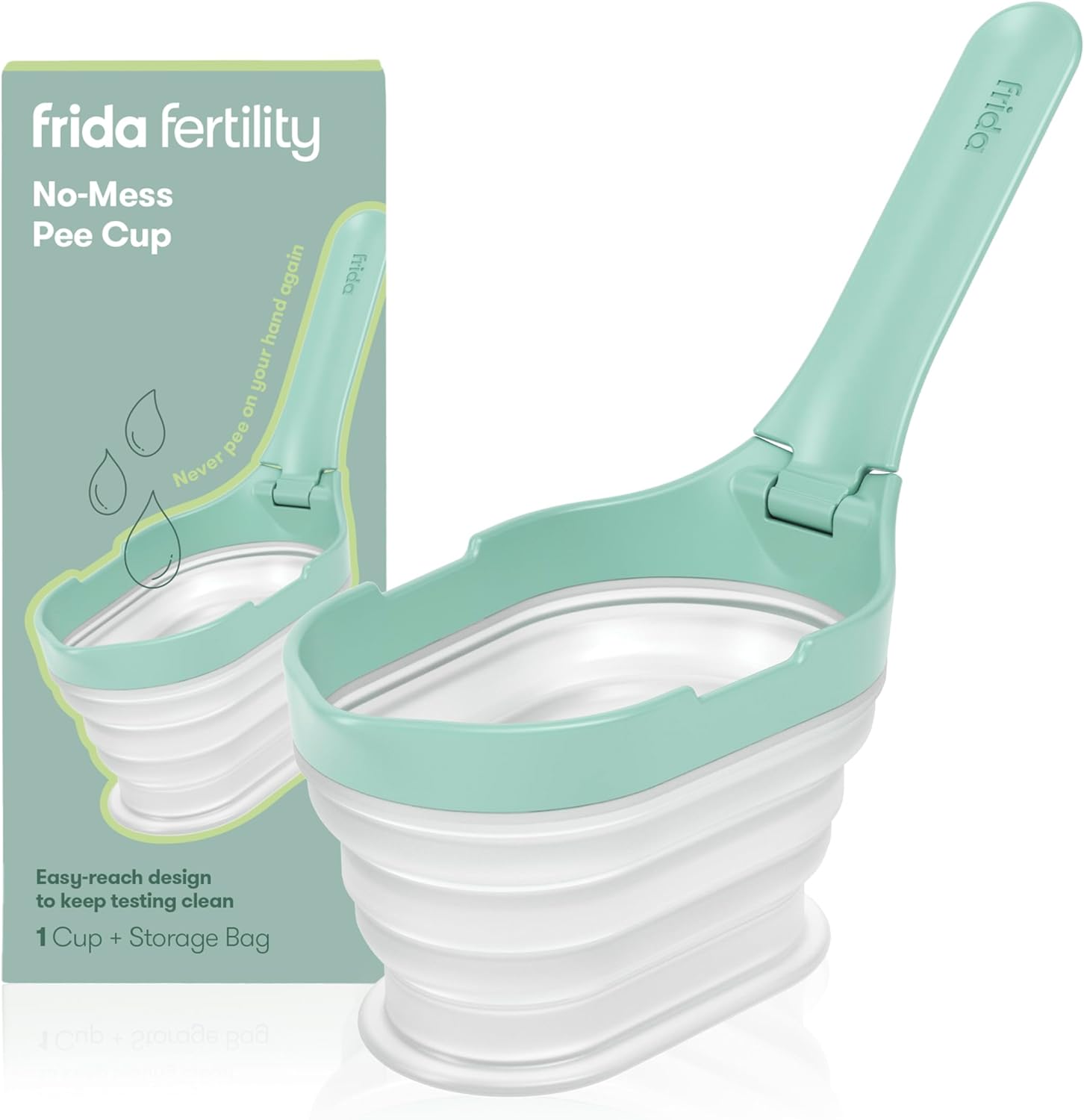 Frida Fertility No-Mess Pee Cup, Reusable Essential for Pregnancy Tests, Ovulation Tests, Fertility Tests, Portable Urine Sample Cup, 1 Cup + Storage Bag