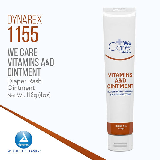 Dynarex 1155 Vitamins A & D Ointment, White, 4Oz Tube, Pack Of 72