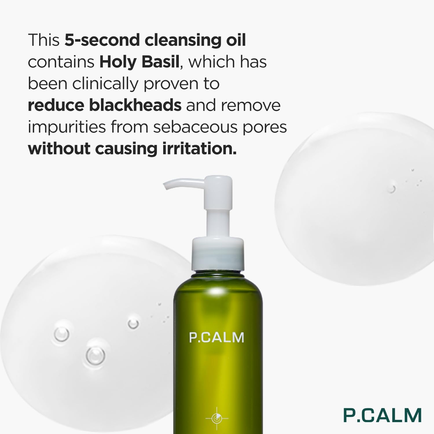 P.Calm Underpore Double Cleansing Duo | Underpore Holy Basil Cleansing Oil 6.42 Fl.Oz & Underpore Cleanser 5.07 Fl.Oz | Removing Blackheads & Whitehead, Double Cleansing | Korean Skincare