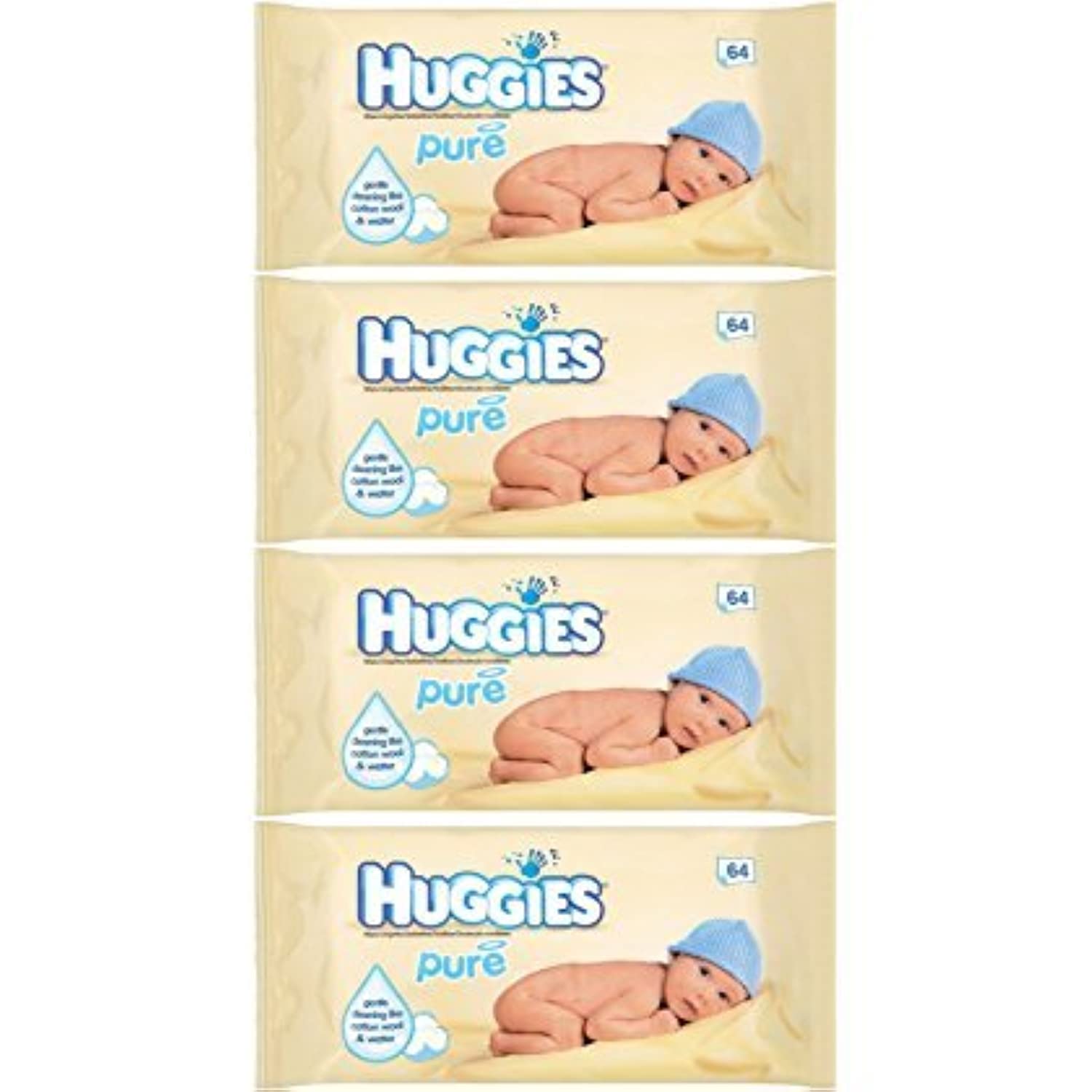 Huggies Pure Baby Wipes 56 Count (Pack Of 4) 224 Wipes Total