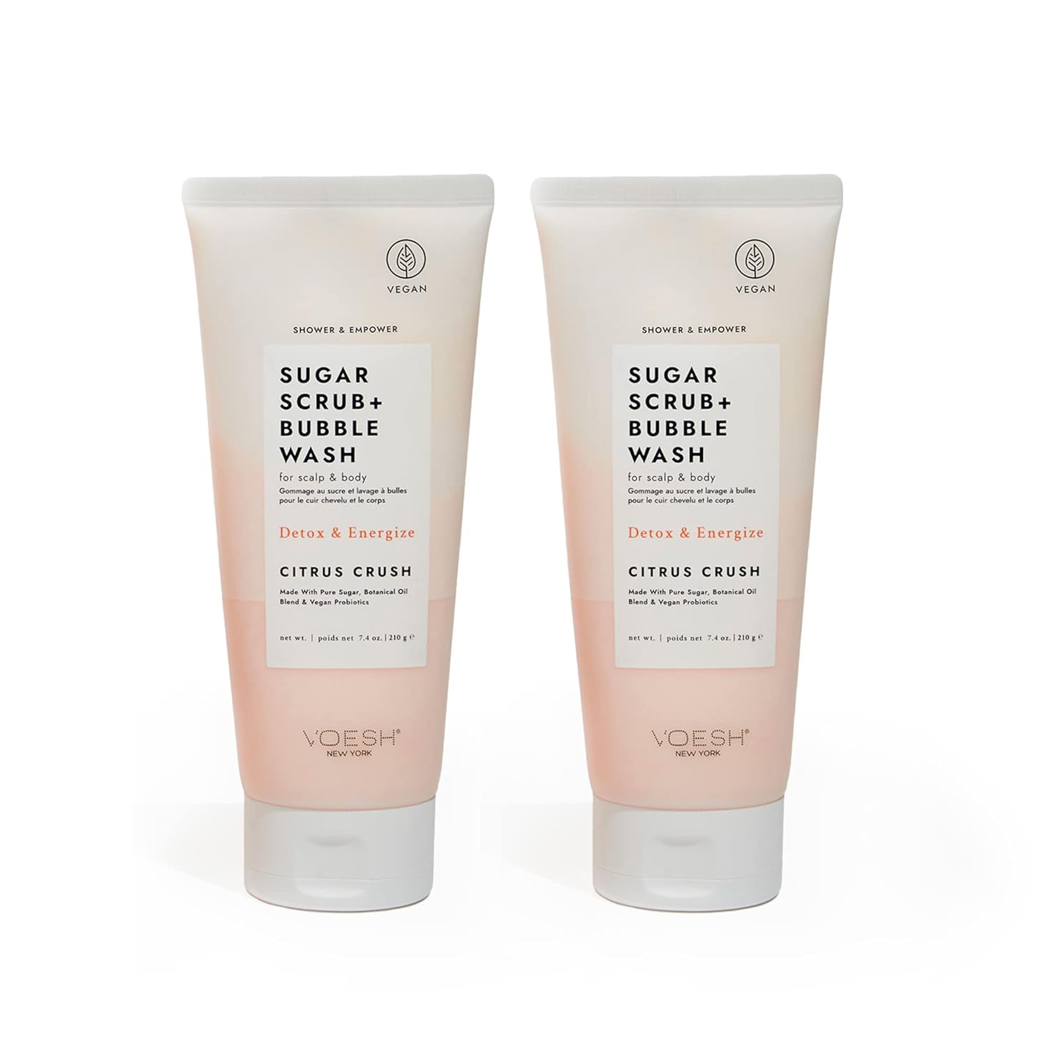 Voesh Sugar Scrub + Bubble Wash, Exfoliating Body Scrub & Body Wash, Lavender Land, Scalp Scrub, Scalp Care, Shower Sugar Scrub, Vegan Body Care