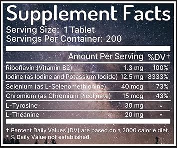 Zen Haus Iodine Supplement 12.5 Mg With Selenium (As Selenomethionine) And More - 200 Tablets - Thyroid Plus Immune Support - High Potency Iodine Tablets - Compare To Lugol'S Iodine Pills