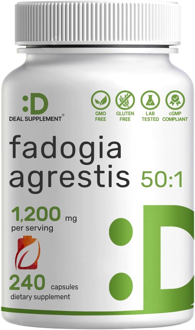 Deal Supplement Fadogia Agrestis 1,200 Mg Per Serving, 240* Capsules – 50:1 Extract From Root, Plant Based, Highly Purified And Bioavailable – Gluten Free, Non-Gmo, Third Party Tested