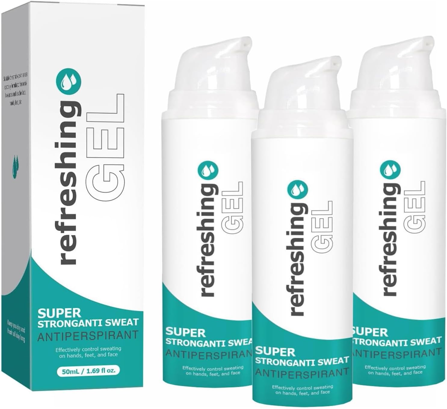 Antiperspirant Gel, Sport Antiperspirant Clear Gel, 50G Anti Sweat Deodorant Gel, Against Heavy Sweating On The Face, Head, Underarm And Body, Antiperspirant Face For Men Women (3)