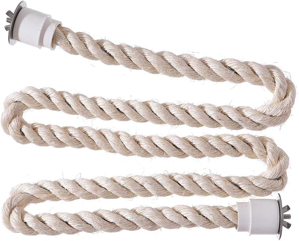 Sisal Rope Zig Zag Parrot Perch - Medium :Pet Supplies