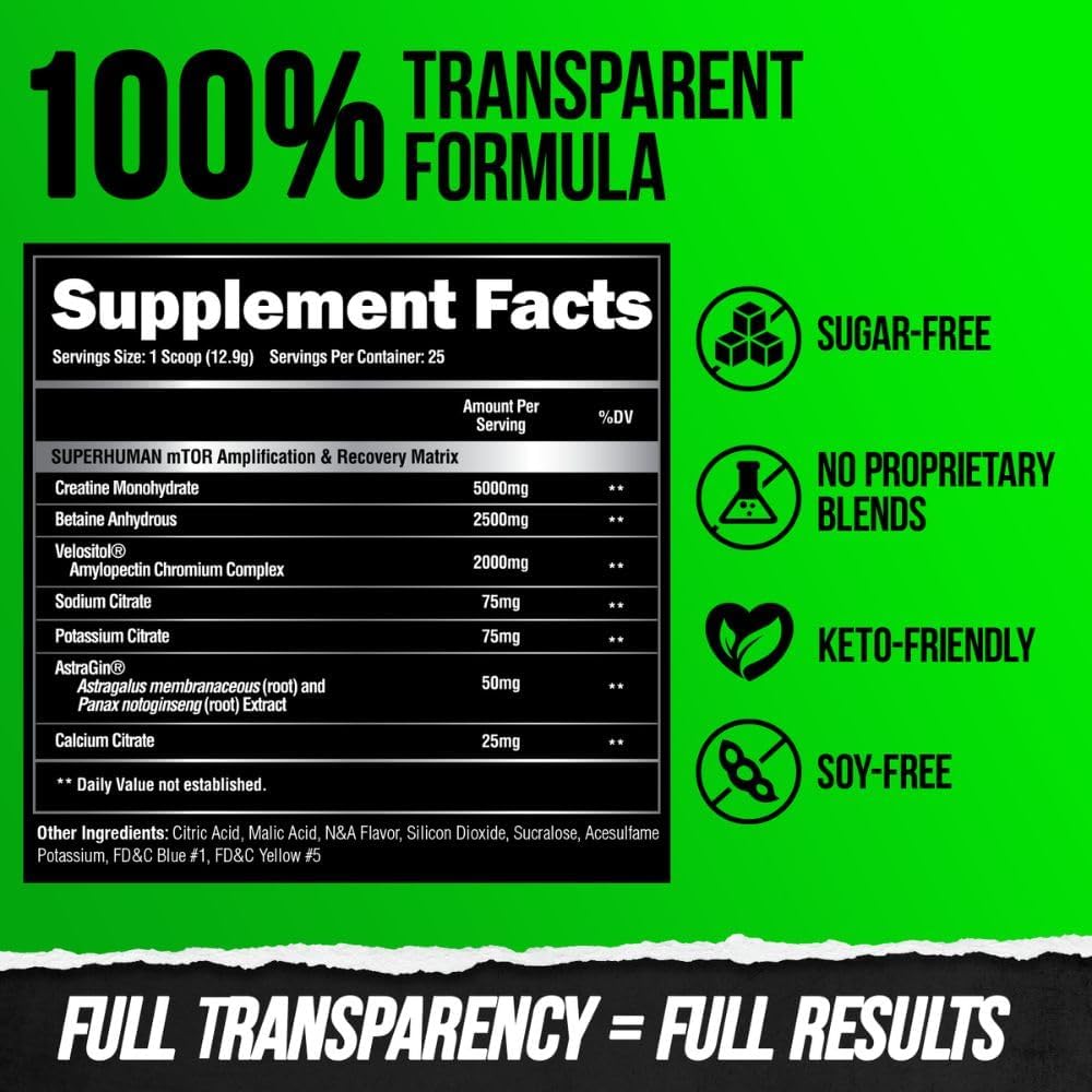Alpha Lion Superhuman Post Workout Recovery, Muscle Builder Drink, Creatine Powder + More For Lean Muscle Growth, Strength & Volume, Supplement For Women & Men (25 Servings, Gainy Smith Apple)