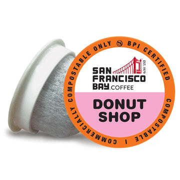 San Francisco Bay Compostable Coffee Pods - Donut Shop (80 Ct) K Cup Compatible including Keurig 2.0, Light Roast