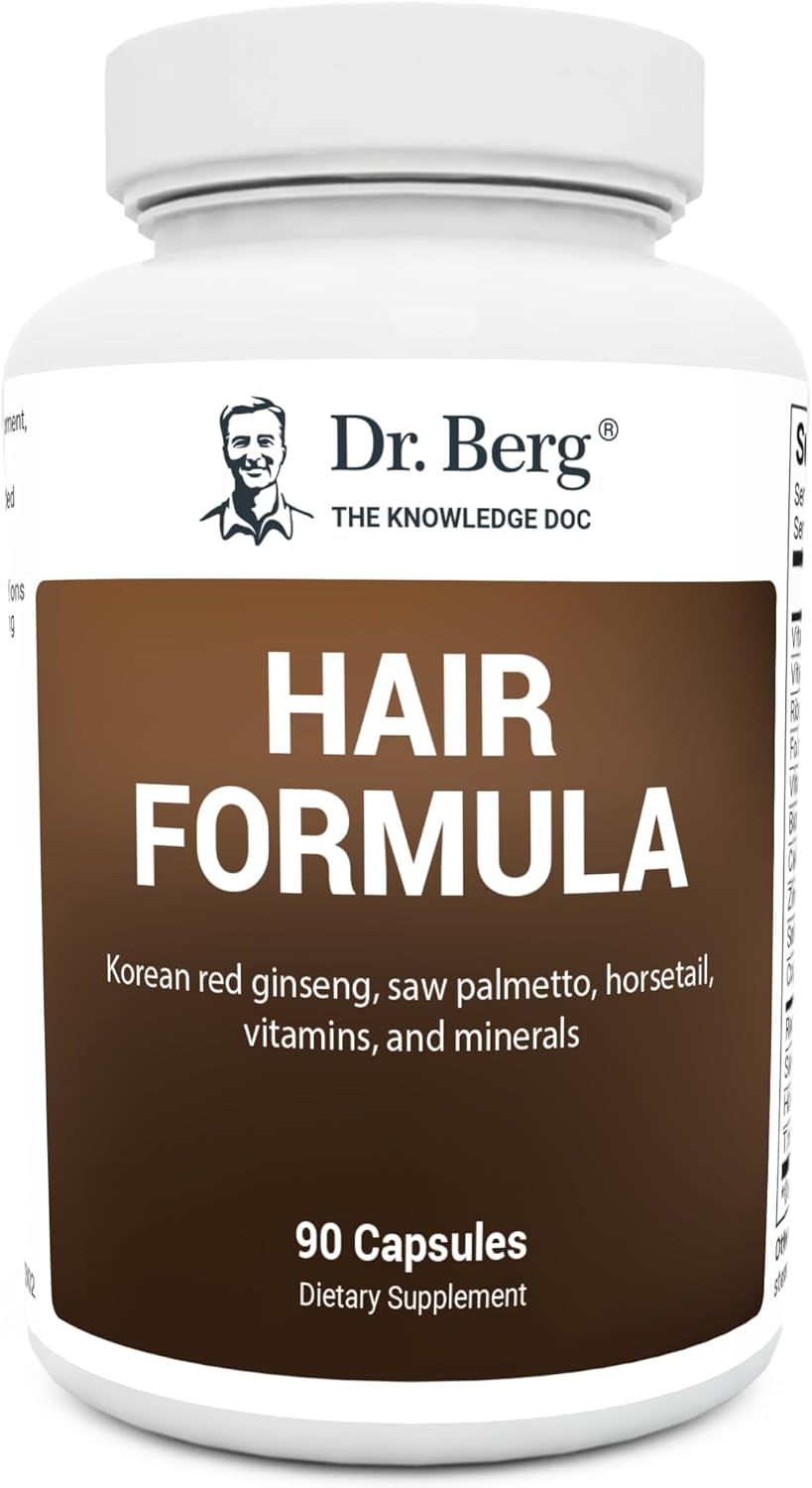 Dr. Berg All-In-One Vitamins For Hair, Skin, & Nails - Advanced Formula With Biotin, Saw Palmetto, Dht Blocker, & Trace Minerals - 90 Veg Capsules