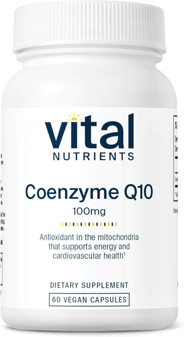 Vital Nutrients Coq10 100Mg | Vegan Supplement | Coenzyme Q10 From Ubiquinone | Potent Antioxidant To Support Heart Health And Energy Levels* | Gluten, Dairy And Soy Free | Non-Gmo | 60 Capsules