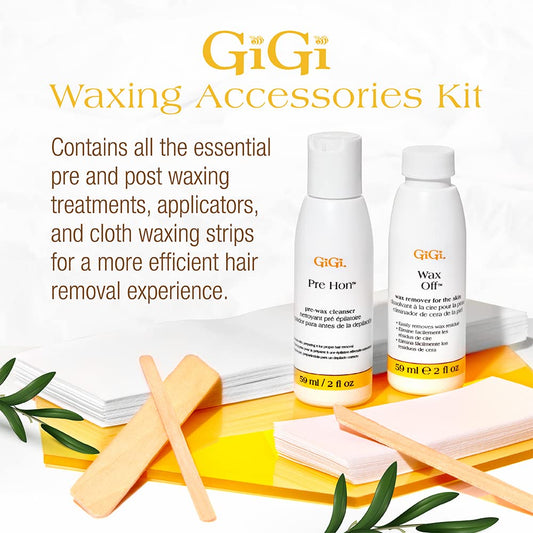 Gigi Microwave Wax Kit - All Purpose Honee Soft Wax Hair Removal Kit For Face & Body, Includes Wax, Strips, And Applicators, Easy At-Home Waxing, 1 Set