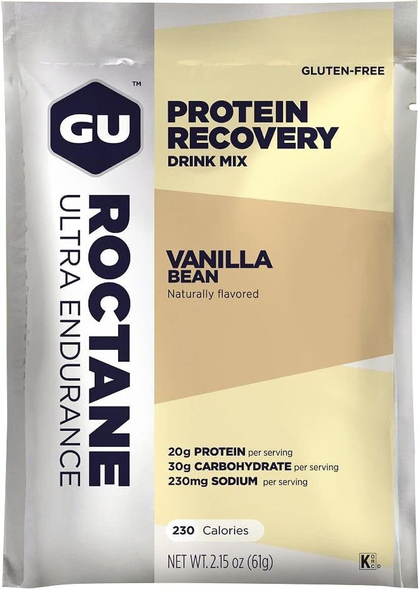 GU Energy Roctane Ultra Endurance Protein Recovery Drink Mix, Gluten-Free and Kosher Dairy, Recovery Support After Any Workout, 10 Packets, Vanilla Bean : Health & Household