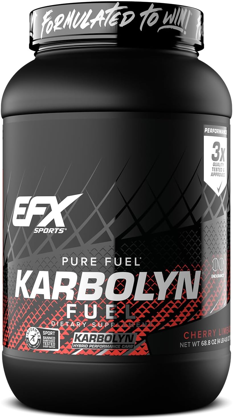 Efx Sports Karbolyn Fuel | Fast-Absorbing Carbohydrate Powder | Carb Load, Sustained Energy, Quick Recovery | Stimulant Free | 37 Servings (Cherry Limeade)