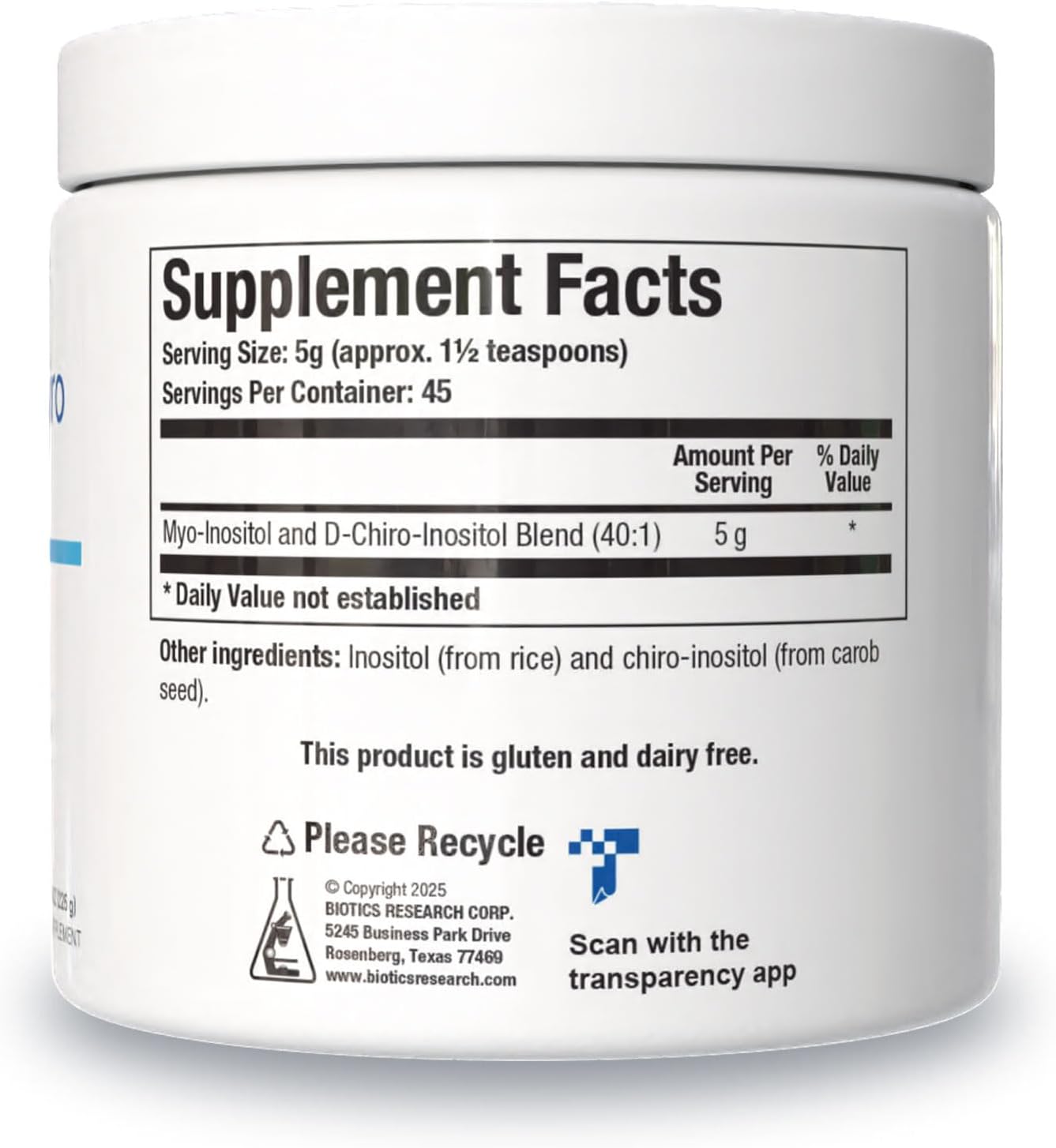 Biotics Research Balanced B8 Powder, Myo Inositol And D Chiro Inositol, 40:1 Ratio, Women’S Health, Neural Communication, Fat Metabolism, Vascular Health, Hair Growth 8 Ounces