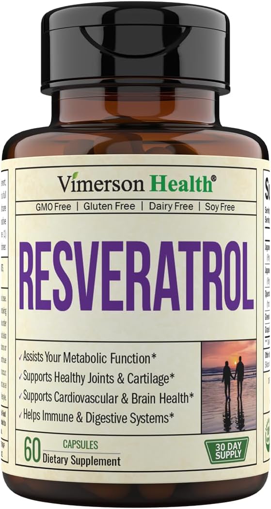 Japanese Knotweed Capsules - Resveratrol Supplement with 1000mg Japanese Knotweed, Green Tea Extract, Quercetin, Grape Extract. Potent Antioxidant for Healthy Aging & Cardiovascular Support. 60 Caps