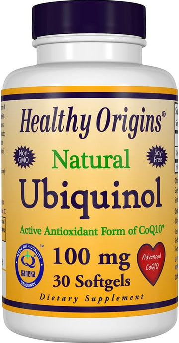 Healthy Origins Ubiquinol 100 MG Soy Free/Non-GMO Gels, 30 Count