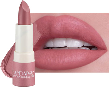 Matte Lipstick Waterproof Long Lasting Moisturizing Lip Stick Sexy Red Pink Velvet Nude Lipsticks Women Cosmetics Lipstick (Pale Pinkish Gray)