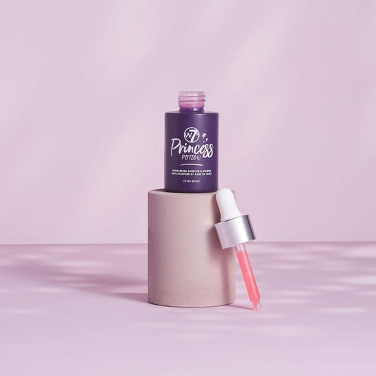 W7 Princess Potion Face Primer Drops - Purple Makeup Base Priming Formula For Flawless, Bright Skin - Vegan Makeup