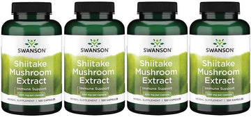 Swanson Shiitake Mushroom Extract (4:1) 500 Milligrams 120 Capsules (4 Pack)