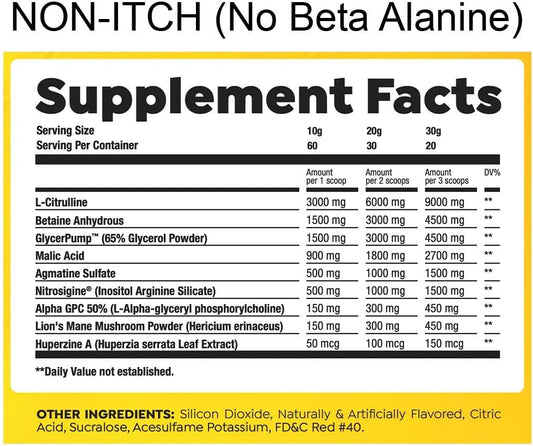 Pre-Pump By Htlt | Stim-Free Pre Workout Powder For Men & Women | Nitric Oxide Booster With 9G L-Citrulline, 450Mg Alpha-Gpc, & 1500Mg Nitrosigine | 40 Servings, (Strawberry Margarita)