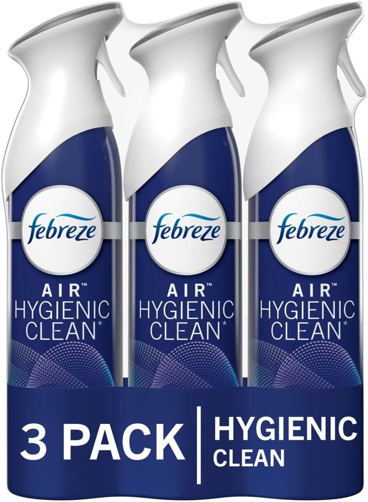 Febreze Air Freshener, Air Effects Hygienic Air Cleaning Spray, Clean Splash Scent, 8.8 Oz. Aerosol Can (Pack of 3)