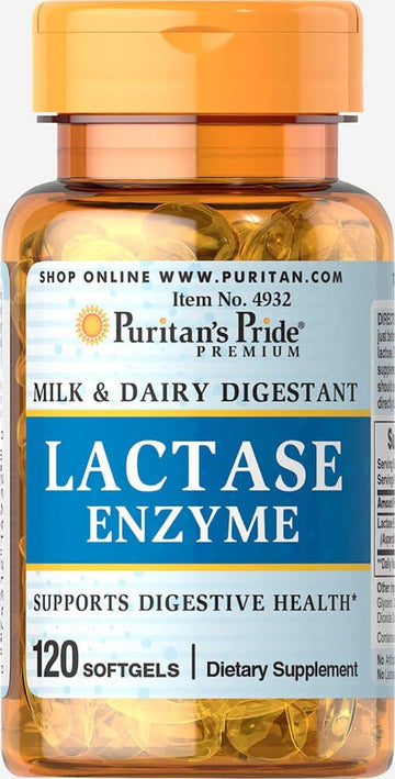 Puritan's Pride Lactase Enzyme 125 Mg, Softgel, 120 Count : Health & Household