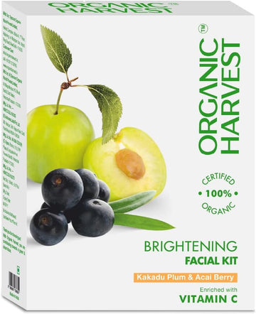 Organic Harvest Vitamin A Facial Kit Increases Skin Elasticity, Tighten Skin, Protects Skin Against Sun Damage, Ideal For Dry & Combination Skin, Paraben & Sulphate Free – 50Gm