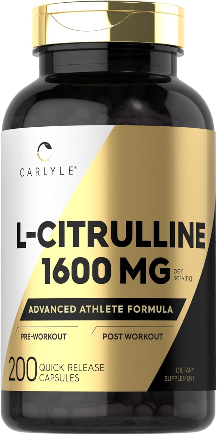 Carlyle L Citrulline Capsules 1600Mg | 200 Count | Advanced Athlete Formula Non-Gmo, Gluten Free Supplement